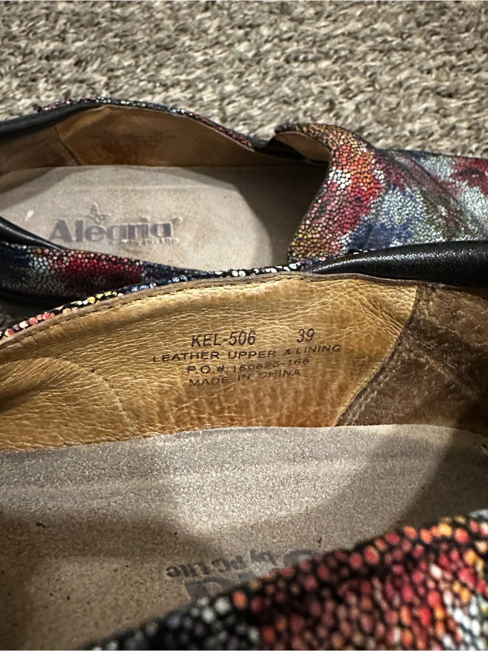 Alegria Floral Multicolor Slip-On Clogs in Red Blue Green - Picture 6 of 7